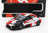 Voiture miniature Toyota WRC avec livrée Denso, présentée dans l'emballage Vroomi