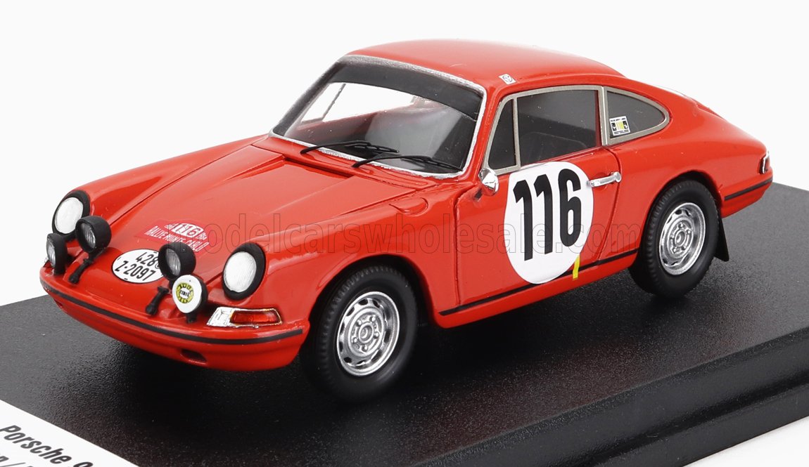 Porsche 911T Coupé No. 116 P. Toivonen M. Tiukkanen 2nd Rally Monte Carlo 1968 Night Version Trofeu 1:43 scale model