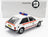 Voiture miniature Opel Kadett de police blanche avec bandes orange et gyrophares bleus, de Triple 9 Collection, disponible chez Vroomi