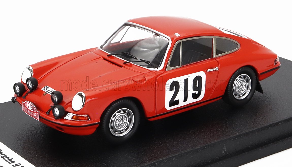 Porsche 911T Coupé No. 219 10th Rally Monte Carlo 1968 Björn Waldegaard Lars Helmer Trofeu 1:43 scale model