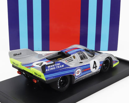 PORSCHE - 917K MARTINI RACING TEAM N 4 1000km MONZA 1971 HELMUT MARKO - GIJS VAN LENNEP - SILVER BLUE Scale model car on Vroomi