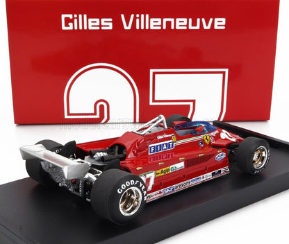 FERRARI - F1 126CK TURBO N. 27 DUELLO ALL'AEROPORTO DI ISTRANA CON L'AEREO F104 1981 GILLES VILLENEUVE - modellino in scala RED modellino Vroomi