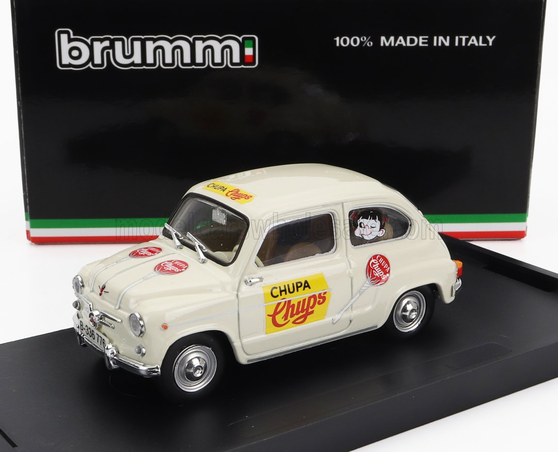 SEAT 600D Commerciale Chupa Chups 1960 White Brumm 1:43 scale model