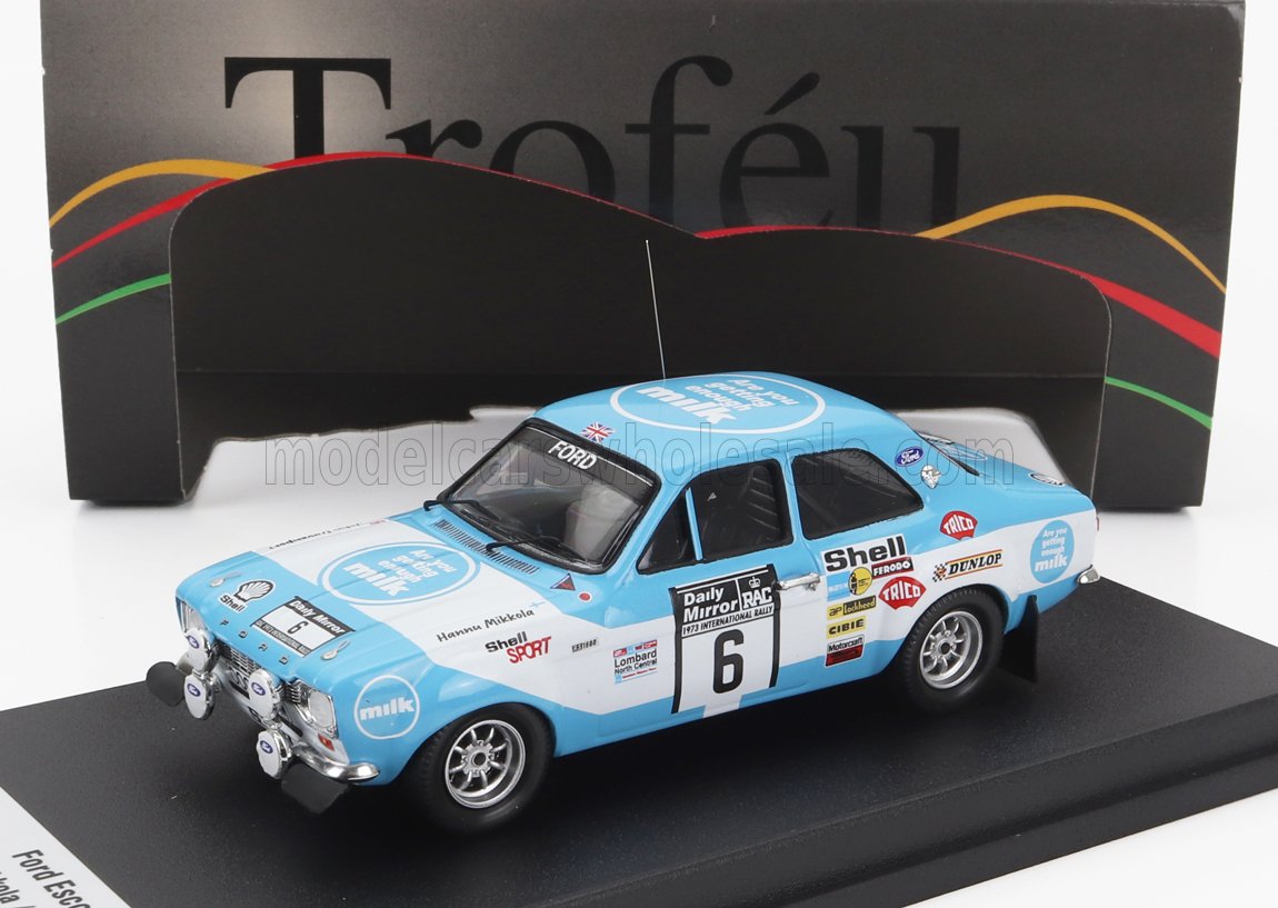 FORD ENGLAND | ESCORT MKI (night version) N 6 RALLY RAC LOMBARD 1973 HANNU MIKKOLA - JOHN DAVENPORT | LIGHT BLUE WHITE