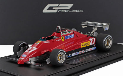 Replica della Ferrari F1 rossa con il numero 27, adesivi degli sponsor e pneumatici Goodyear, disponibile tramite Vroomi.