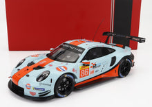 PORSCHE - 911 991 RSR 4.0 L EQUIPO GULF RACING N.º 86 WEC LMGTE SEBRING 2019 MICHAEL WAINWRIGHT - BEN BARKER - THOMAS PREINING - AZUL CLARO, NARANJA Y NEGRO