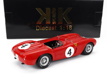 Red 1:18 scale diecast Ferrari race car model with number 4, available on Vroomi