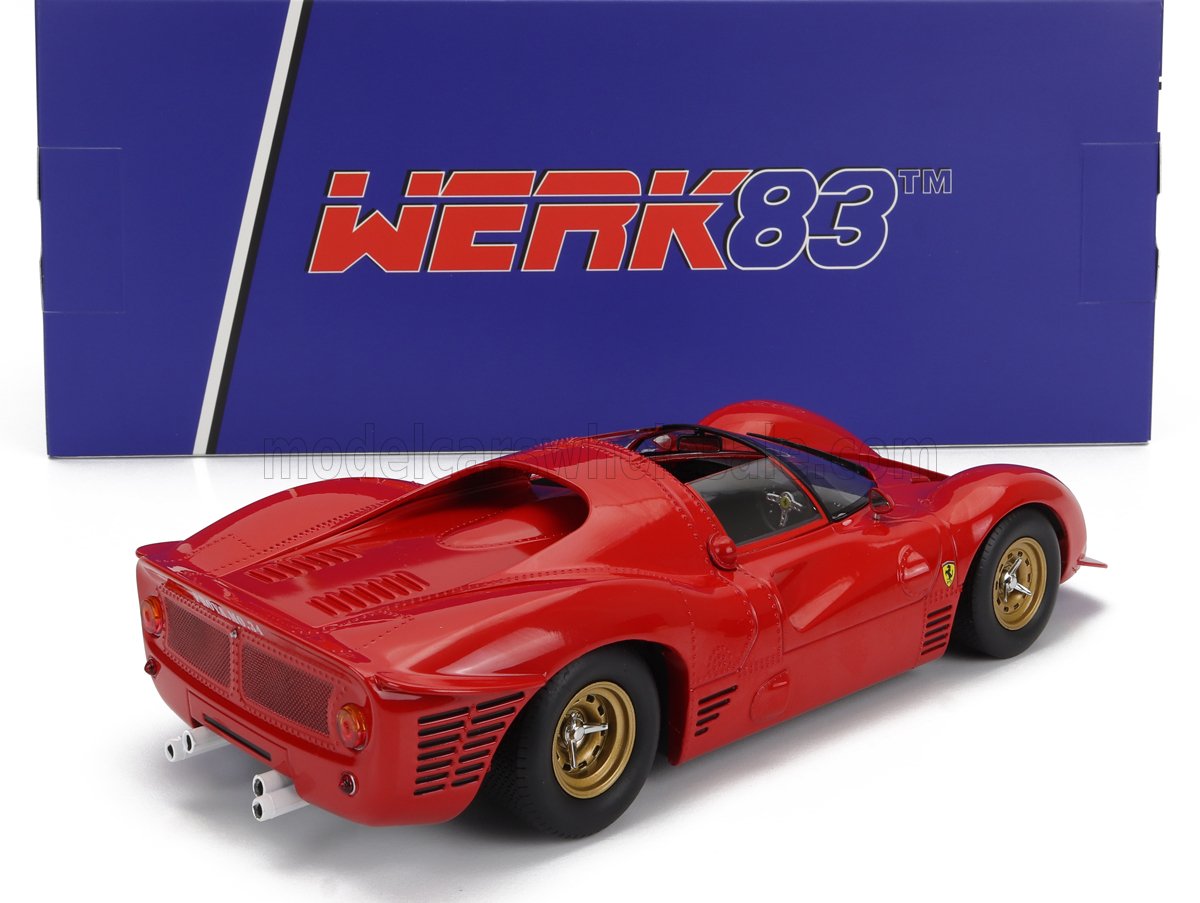 FERRARI - 330 P3 4.0L V12 SPIDER PLAIN BODY VERSION OPEN ROOF 1966 - RED Scale model car on Vroomi