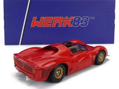 FERRARI - 330 P3 4.0L V12 SPIDER PLAIN BODY VERSION OPEN ROOF 1966 - RED Scale model car on Vroomi