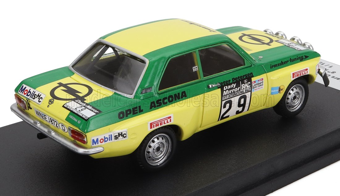 Opel Ascona 1.9 SR No. 29 Lars Carlsson Peter Petersen 8th Rally RAC Lombard 1973 Night Version Trofeu 1:43 scale model - image 2