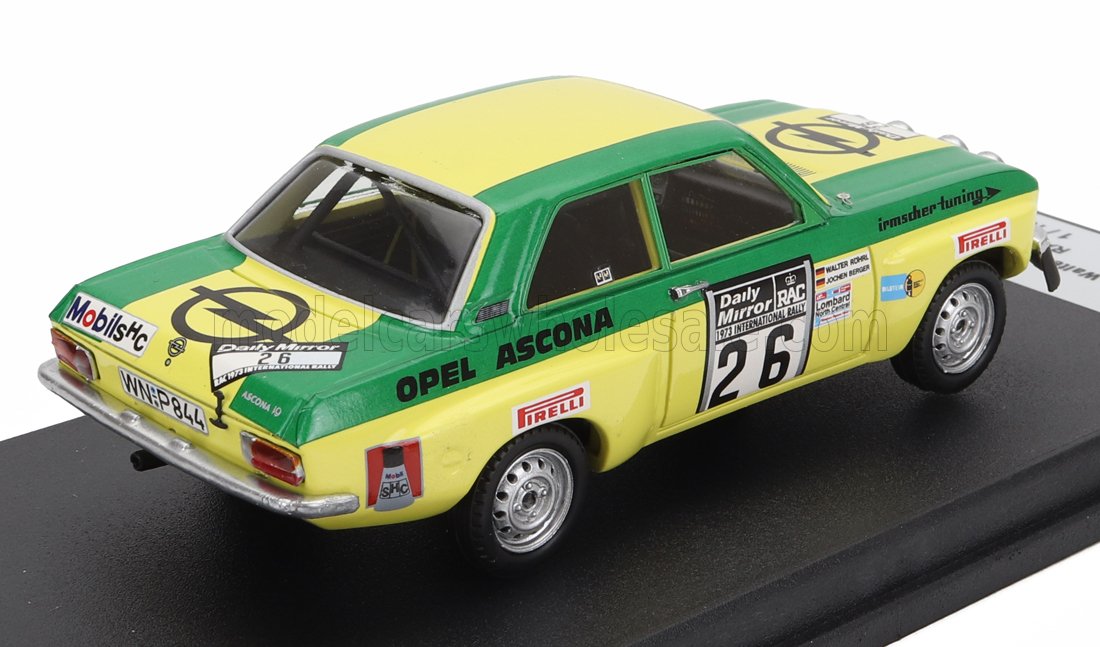 Opel Ascona 1.9 SR No. 26 Walter Röhrl Jochen Berger Rally RAC Lombard 1973 Night Version Trofeu 1:43 scale model - image 2