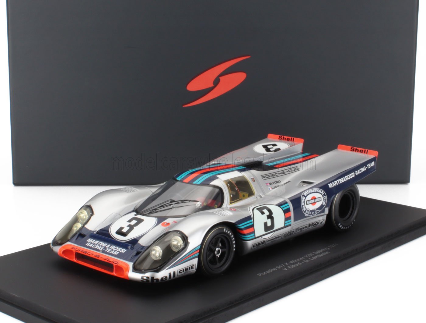 9l Racing Porsche 917K 9L MARTINI RACING 1971 N.3 Winner Scale Model Car