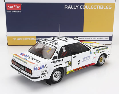1/18 scale Opel rally car die-cast model with decals, Sun Star box, offered at Vroomi