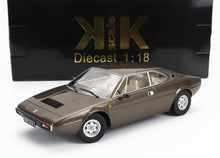 Brown 1:18 scale diecast Ferrari 208 GT4 model car with beige interior, sold through Vroomi
