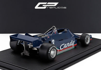 Detailed die-cast blue Formula 1 model car with Candy livery, available online at Vroomi.