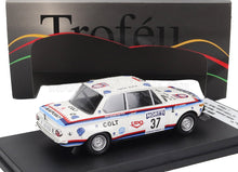 1/43 scale BMW rally model car, white with racing decals, available now for collectors.