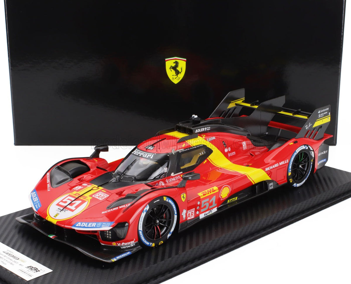 Ferrari 499P 3.0L Turbo V6 Ferrari AF Corse No. 51 Pier Guidi Calado Giovinazzi 3rd WEC 6h Spa 2023 BBR Models 1:18 scale model