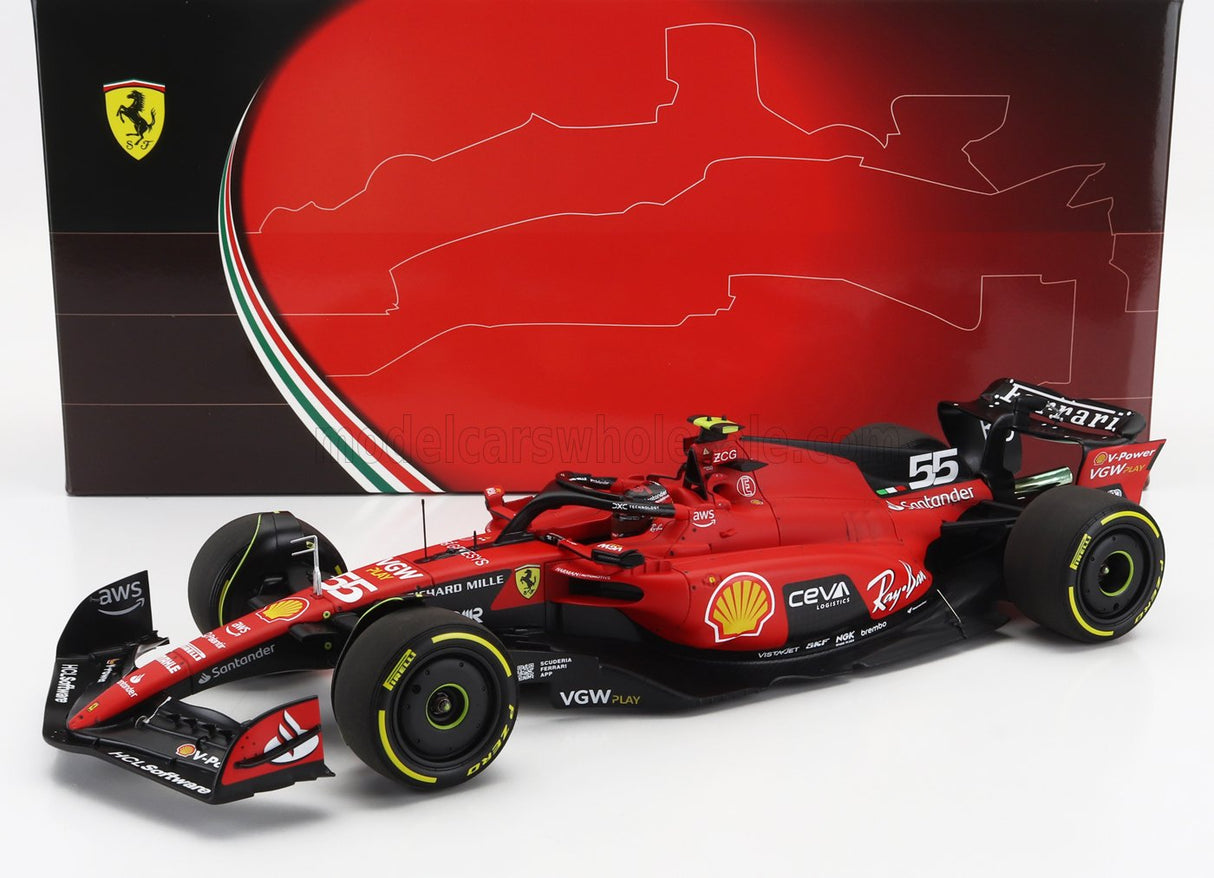 FERRARI | F1 SF-23 TEAM SCUDERIA FERRARI N 55 BELGIUM GP 2023 CARLOS SAINZ