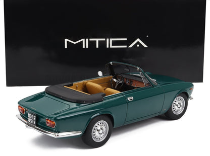 Green classic convertible car model with tan interior, Mitica branding, available on Vroomi
