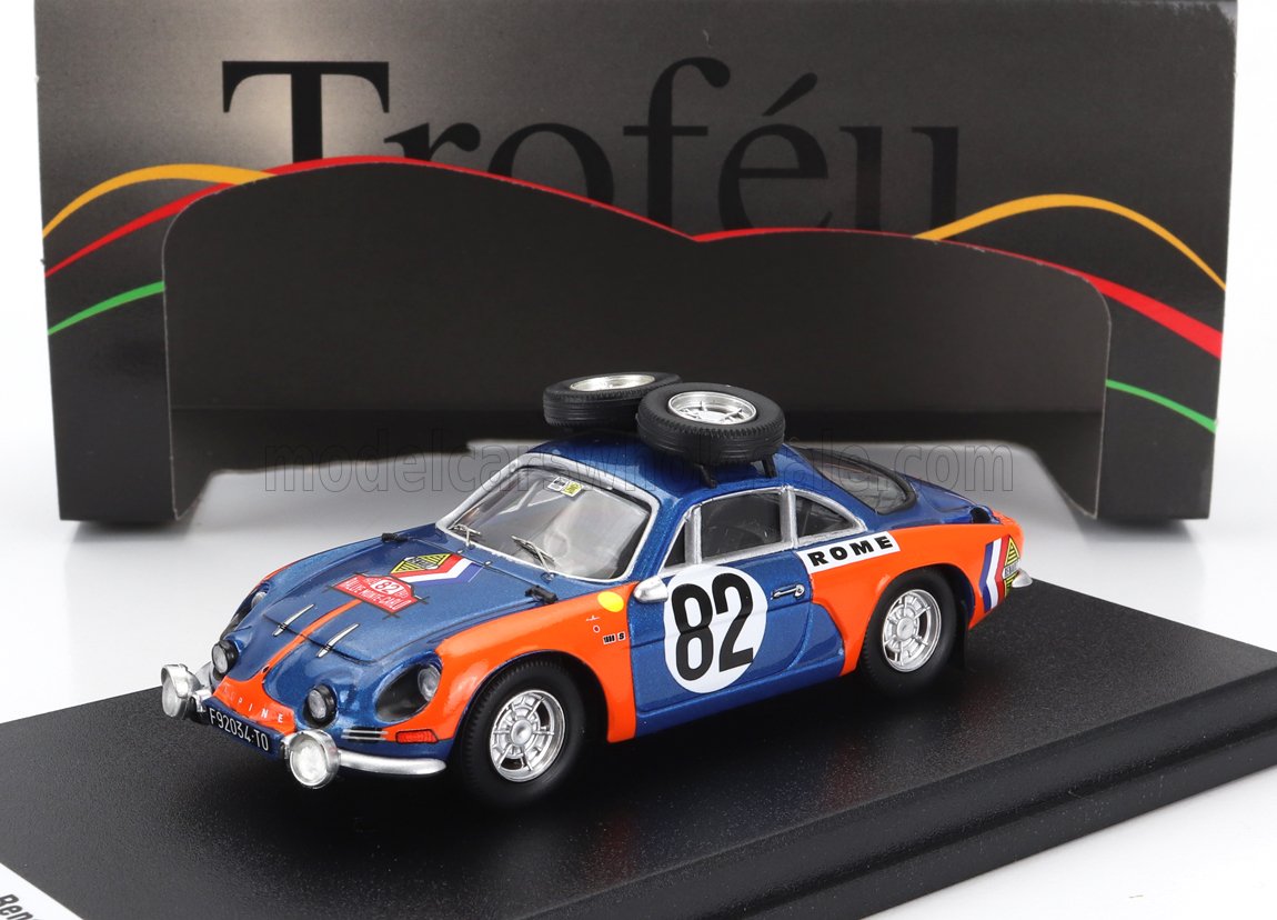 Alpine A110 No. 82 Umberto de Bonis Maria T. Pelossa Rally Monte Carlo 1973 Night Version Trofeu 1:43 scale model