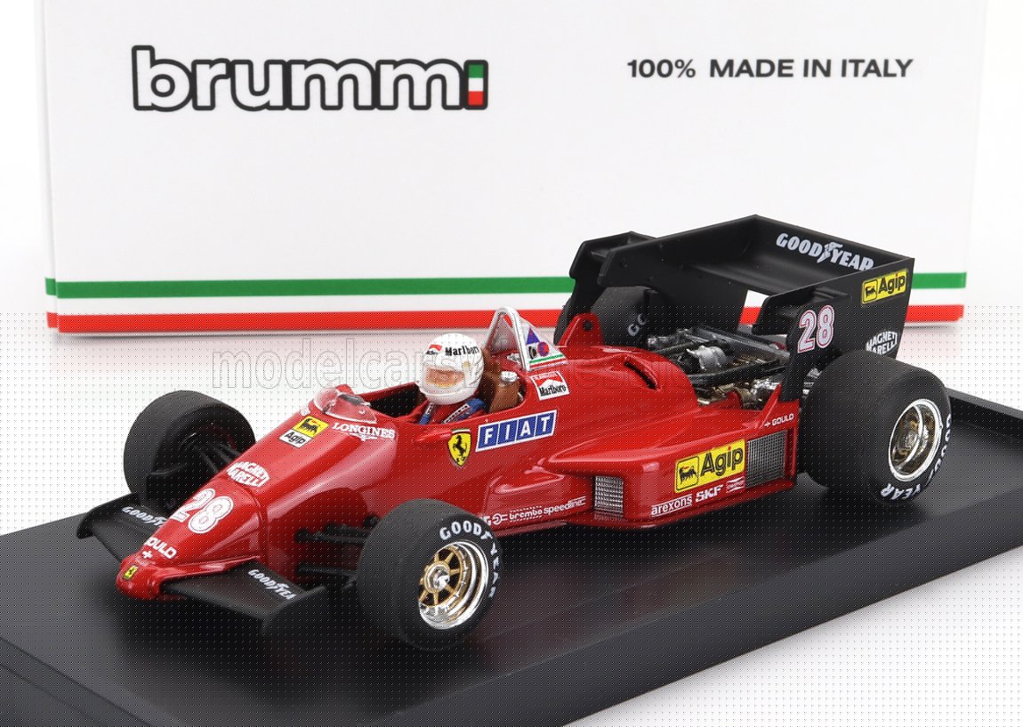 Ferrari F1 126C4 No. 28 René Arnoux Belgium GP 1984 with Driver Brumm 1:43 scale model