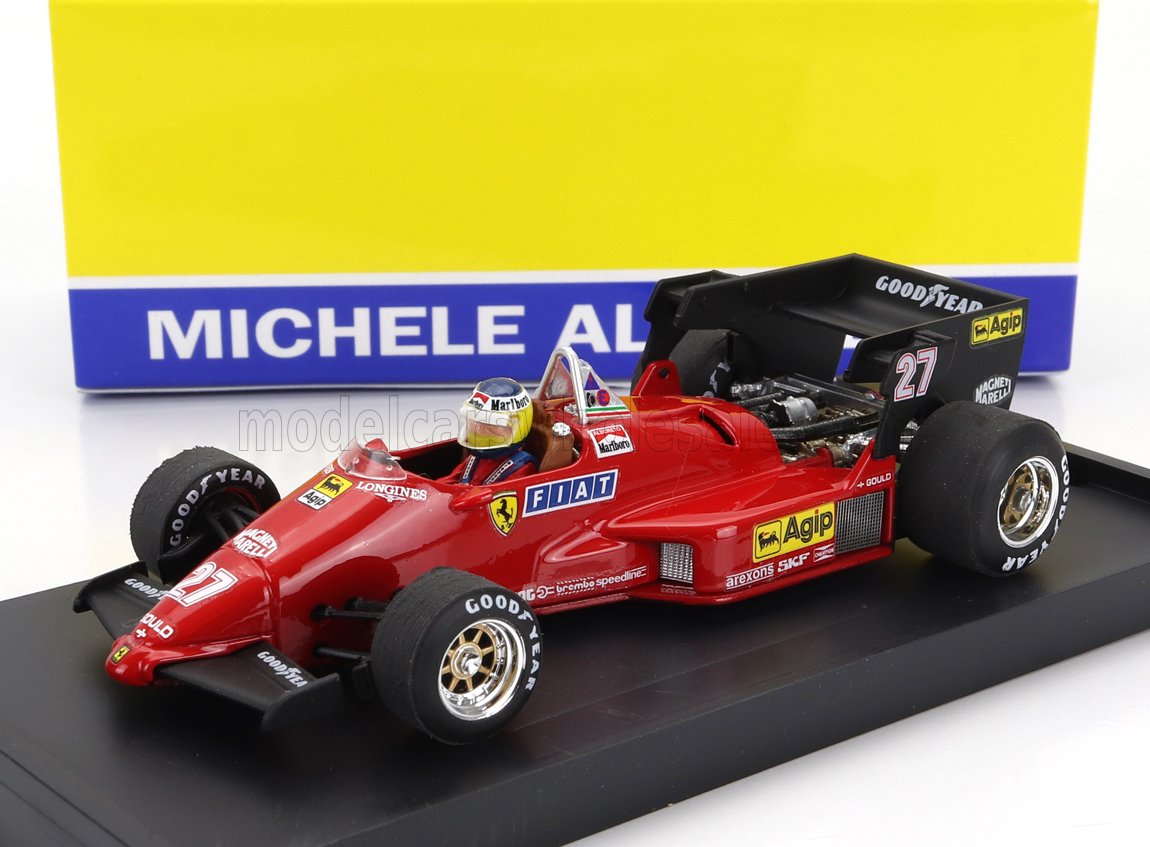 Ferrari F1 126C4 No. 27 Michele Alboreto Winner Belgium GP 1984 with Driver Brumm 1:43 scale model