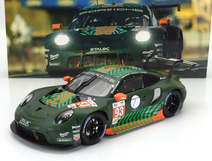PORSCHE - 911 991 RSR-19 4,2 L TEAM PROTON COMPETITION N.º 93 24 Horas de Le Mans 2022 MICHAEL FASSBENDER - MATT CAMPBELL - ZACHARIE ROBICHON - VERDE NEGRO