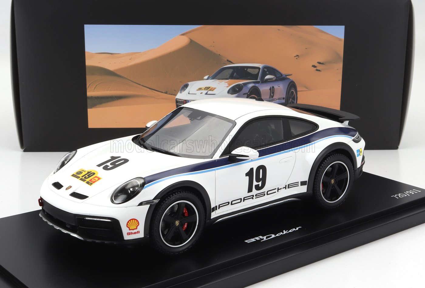 PORSCHE | 911 992 COUPE N 19 RALLY DAKAR DESIGN 2022 - CON VETRINA - WITH SHOWCASE