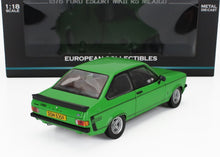 1:18 scale green Ford Escort MKII RS Mexico die-cast model car, collectible, available at Vroomi