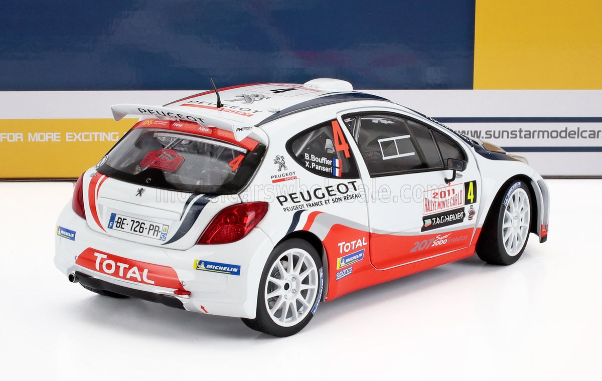 Voiture miniature Peugeot 207 Super 2000 de rallye, livrée détaillée, réplique pour collectionneurs — Vroomi
