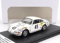 Modellino in scala Porsche 911 S bianca con livrea da corsa #45, esposto su base nera — Vroomi