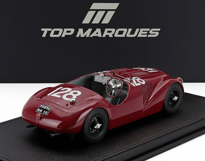 Red vintage race car scale model with number 128, available for collectors on Vroomi.