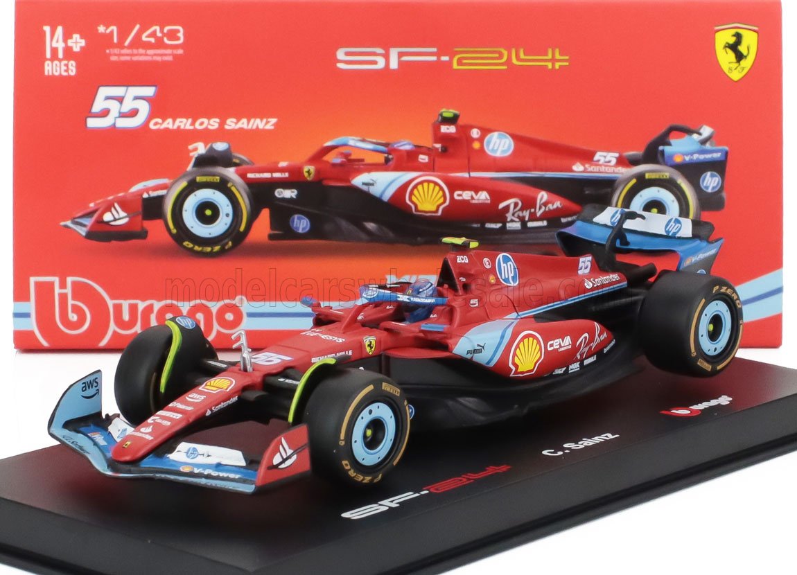 FERRARI | F1  SF-24 TEAM SCUDERIA FERRARI N 55 5th MIAMI GP 2024 CARLOS SAINZ - WITH PILOT AND SHOWCASE