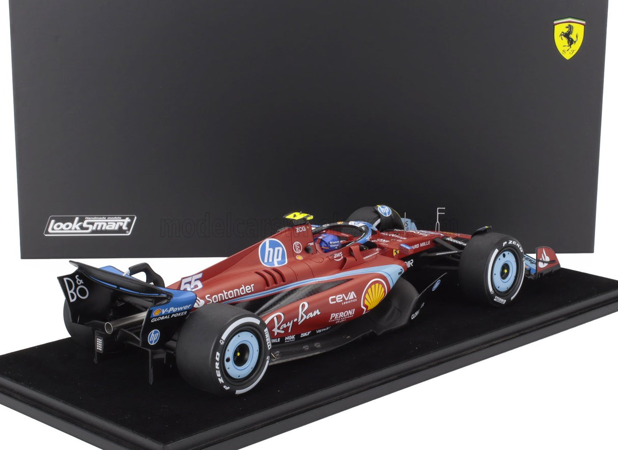FERRARI | F1 SF-24 TEAM SCUDERIA FERRARI N 55 5. MIAMI GP 2024 CARLOS SAINZ - CON VETRINA - MIT SCHAUKASTEN