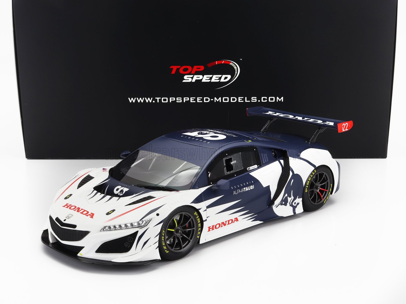 HONDA - NSX GT3 EVO TEAM ALPHA TAURI N 0 RED BULL NURBURGRING 2023 YUKI TSUNODA - BIANCO BLU - Vroomi