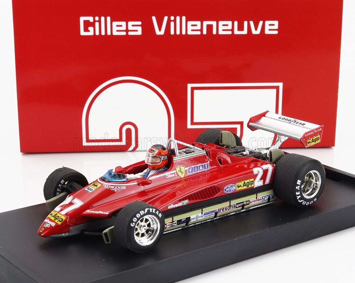 Ferrari F1 126C2 No. 27 Gilles Villeneuve Brazilian GP 1982 with Driver Brumm 1:43 scale model