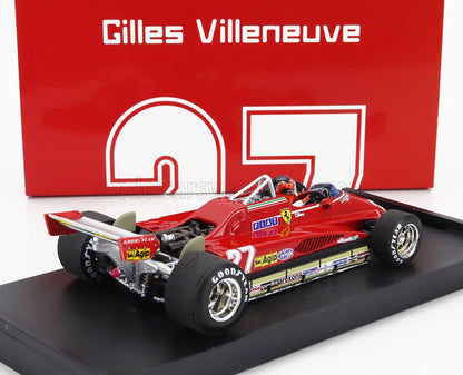 FERRARI - F1 126C2 N 27 GP DEL BRASILE 1982 GILLES VILLENEUVE - CON FIGURINA DEL PILOTA - ROSSO