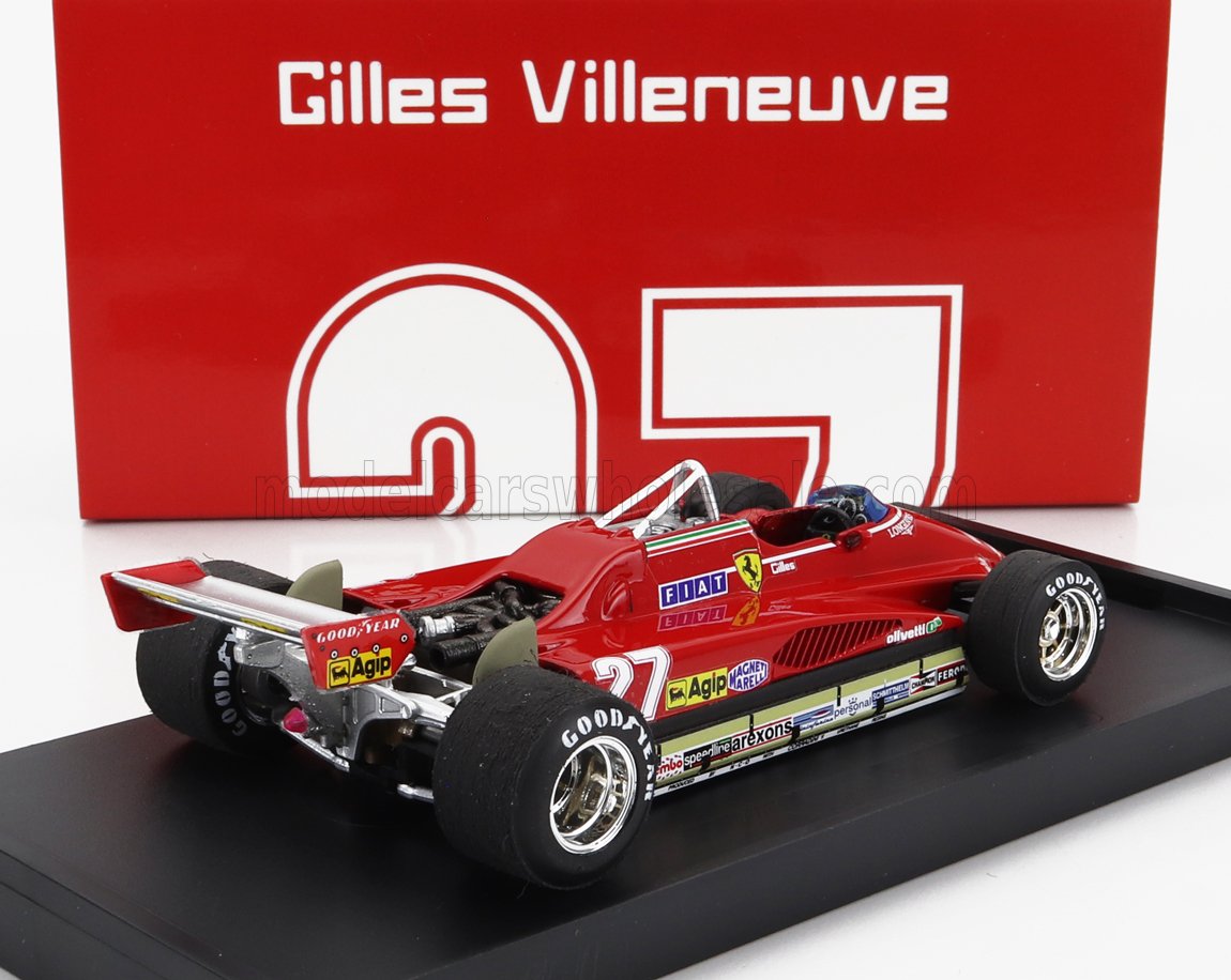 FERRARI - F1 126C2 N. 27 GP DEL BRASILE 1982 GILLES VILLENEUVE - modellino in scala rosso modellino Vroomi
