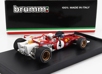 FERRARI - F1 312B N. 4 VINCITRICE DEL GP D'ITALIA A MONZA DEL 1970 - CLAY REGAZZONI - CON FIGURINA DEL PILOTA - ROSSO E BIANCO - modellino in scala modellino Vroomi