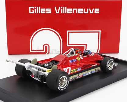 FERRARI - F1 126C2 N 27 USA OVEST LONG BEACH GP 1982 GILLES VILLENEUVE - WITH DRIVER FIGURE - RED Scale model car on Vroomi