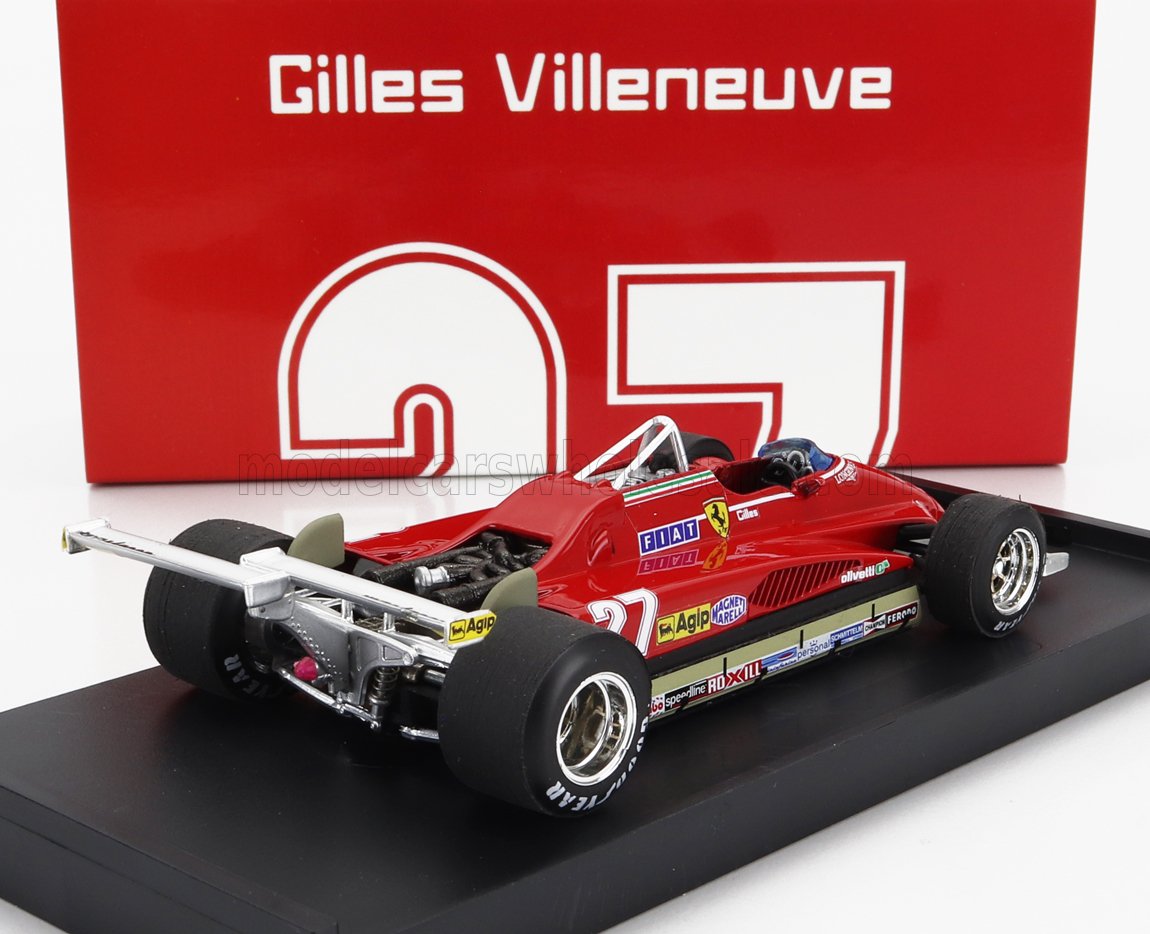 FERRARI - F1 126C2 N. 27 USA OVEST GP DI LONG BEACH 1982 GILLES VILLENEUVE - ROSSO modellino in scala modellino Vroomi