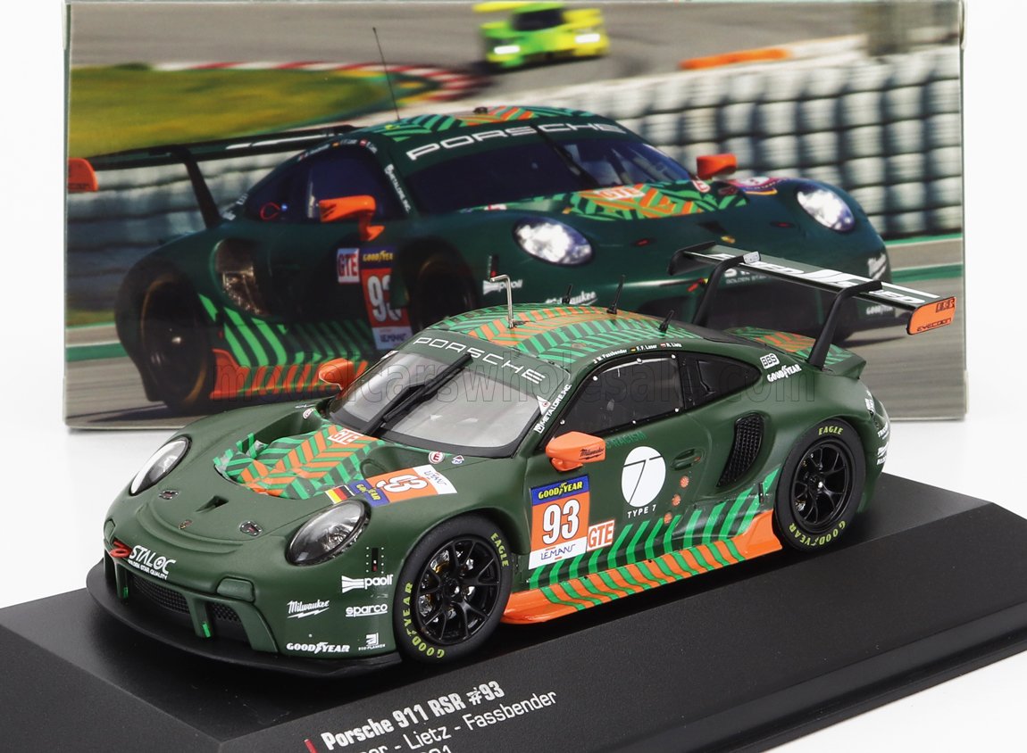 Porsche 911 991-2 RSR Proton Competition No. 93 Michael Fassbender Richard Lietz Felipe Fernandez Laser ELMS 2021 IXO Models 1:43 scale model