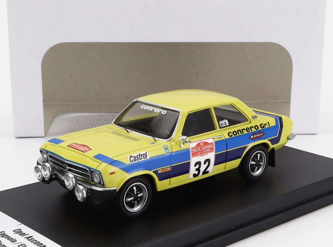 Opel Ascona No. 32 Alfredo Fagnola Evio Novarese 3rd Rally Sanremo 1974 Night Version Trofeu 1:43 scale model