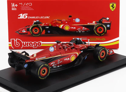 FERRARI | F1  SF-24 TEAM SCUDERIA FERRARI N 16 4th EMILIA ROMAGNA IMOLA GP 2024 CHARLES LECLERC - WITH PILOT AND SHOWCASE