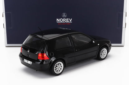 Black Volkswagen Golf GTI model car by Norev Collectors, showcased with box, available on Vroomi