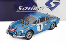 RENAULT - ALPINE A110 1600S (nachtuitvoering) N 1 RALLY MONTECARLO 1972 JEAN LUC THERIER - CLAUDE ROURE - BLAUW MET