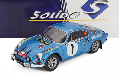 RENAULT - ALPINE A110 1600S (night version) N 1 RALLY MONTECARLO 1972 JEAN LUC THERIER - CLAUDE ROURE - BLUE MET