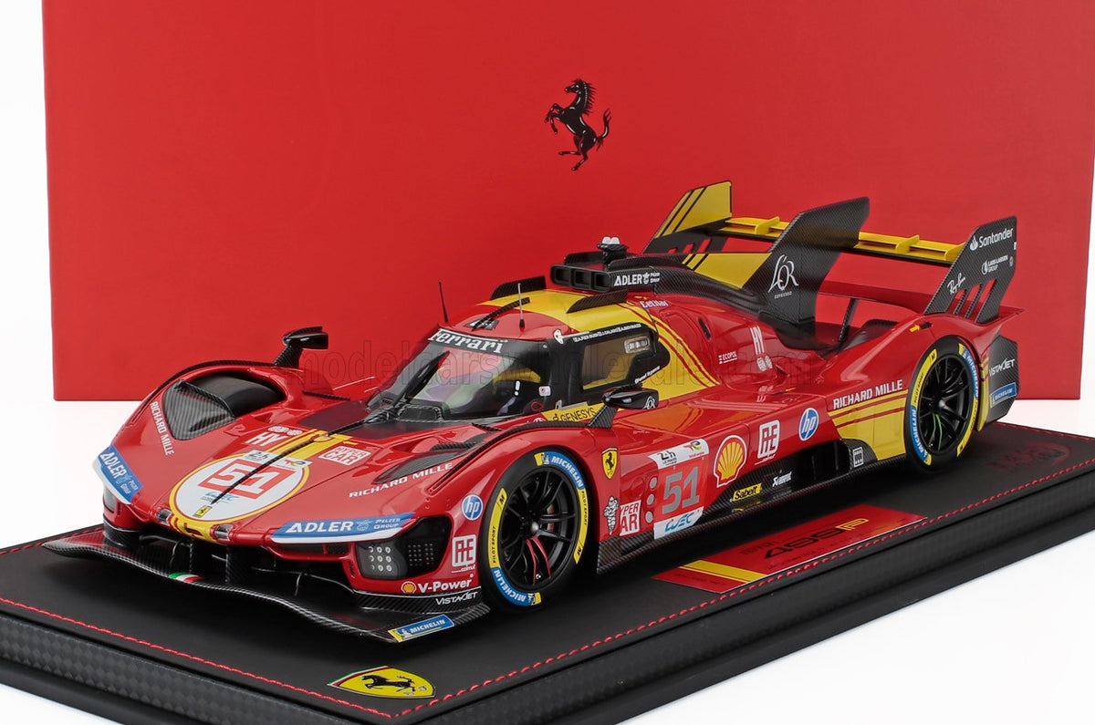 Ferrari 499P 3.0L Turbo V6 Ferrari AF Corse No. 51 Pier Guidi Calado Giovinazzi 3rd 24h Le Mans 2024 with Showcase BBR Models 1:18 scale model