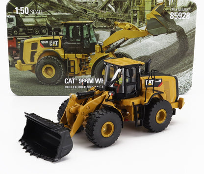 1:50 scale CAT 966M Wheel Loader diecast model with detailed bucket, available on Vroomi