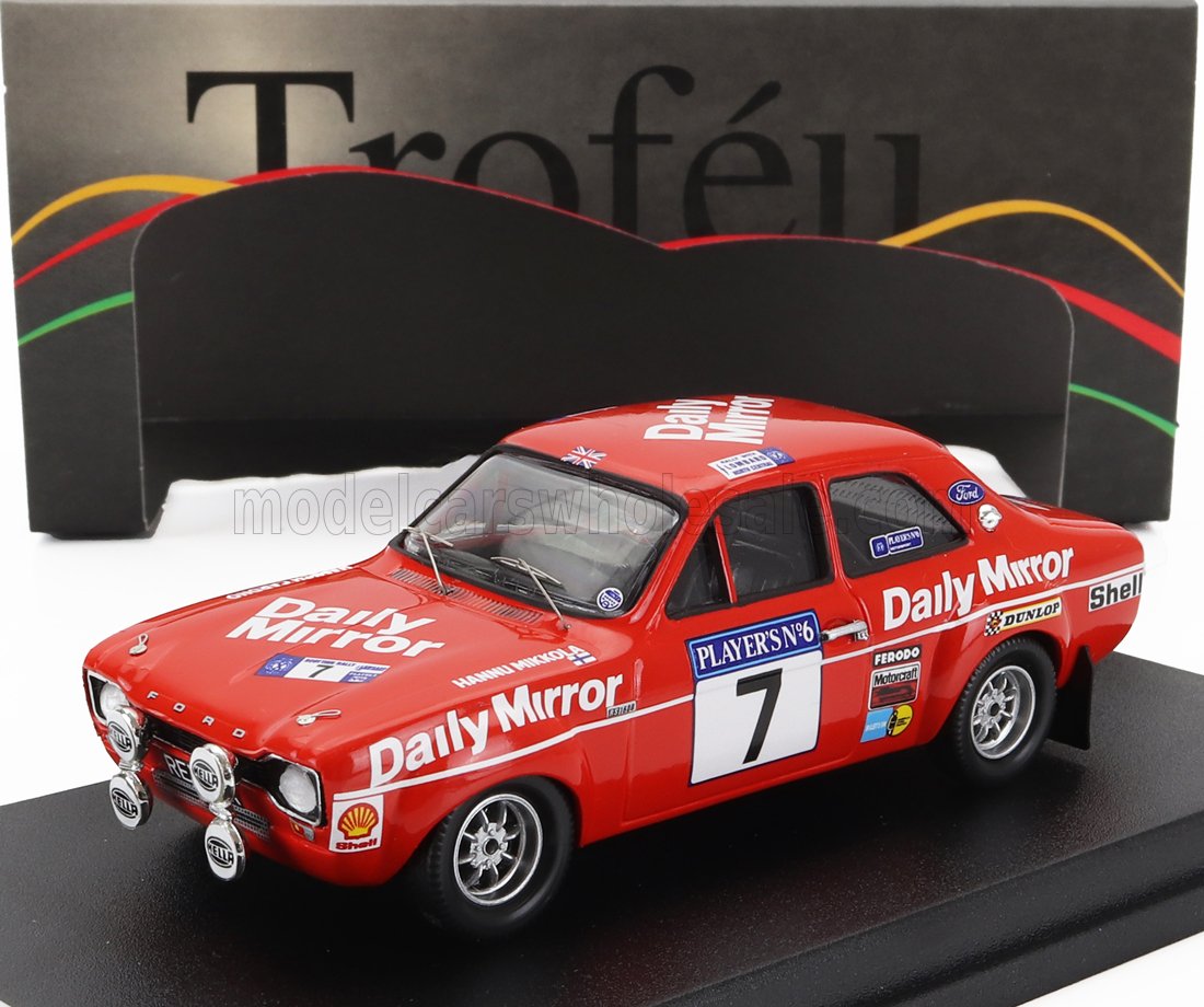 Ford Escort RS 1600 MKI No. 7 Hannu Mikkola Hamish Cardno Winner Rally Scottish 1972 Night Version Trofeu 1:43 scale model